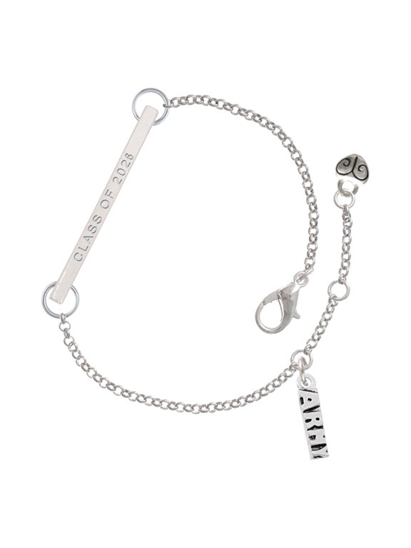 Silver-tone Army - Silvertone Class of 2026 Delicate Bar Bracelet, 8.5"