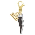 thumbnail image 1 of Delight Jewelry Silver-tone Black Lightning Bolt - Gold-tone Clip on Charm with Mini Year 2025, 1 of 4