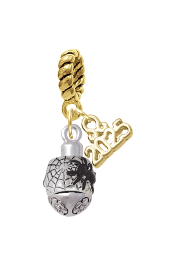 Silver-tone Black Spider on Web Spinner - Gold-tone Rope Charm Bead Dangle with Mini 2025