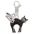 thumbnail image 1 of Delight Jewelry Silver-tone Black Standing Cat - Silver-tone Clip on Charm with Mini Year 2025, 1 of 4