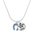 thumbnail image 1 of Delight Jewelry Silver-tone Blue Crystal Horseshoe - Silvertone Senior Mom Class of 2026 Dome Necklace, 18", 1 of 5