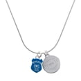 thumbnail image 1 of Delight Jewelry Silver-tone Blue Policeman's Badge - Engraved Congrats Class of 2026 Charm Necklace, 18", 1 of 4