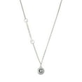 thumbnail image 1 of Delight Jewelry Silver-tone Capital Letter - C - Pebble Disc - Silvertone Class of 2026 Delicate Bar Necklace, 18.75", 1 of 4