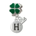 Delight Jewelry Silvertone Capital Letter H Pebble Disc Good