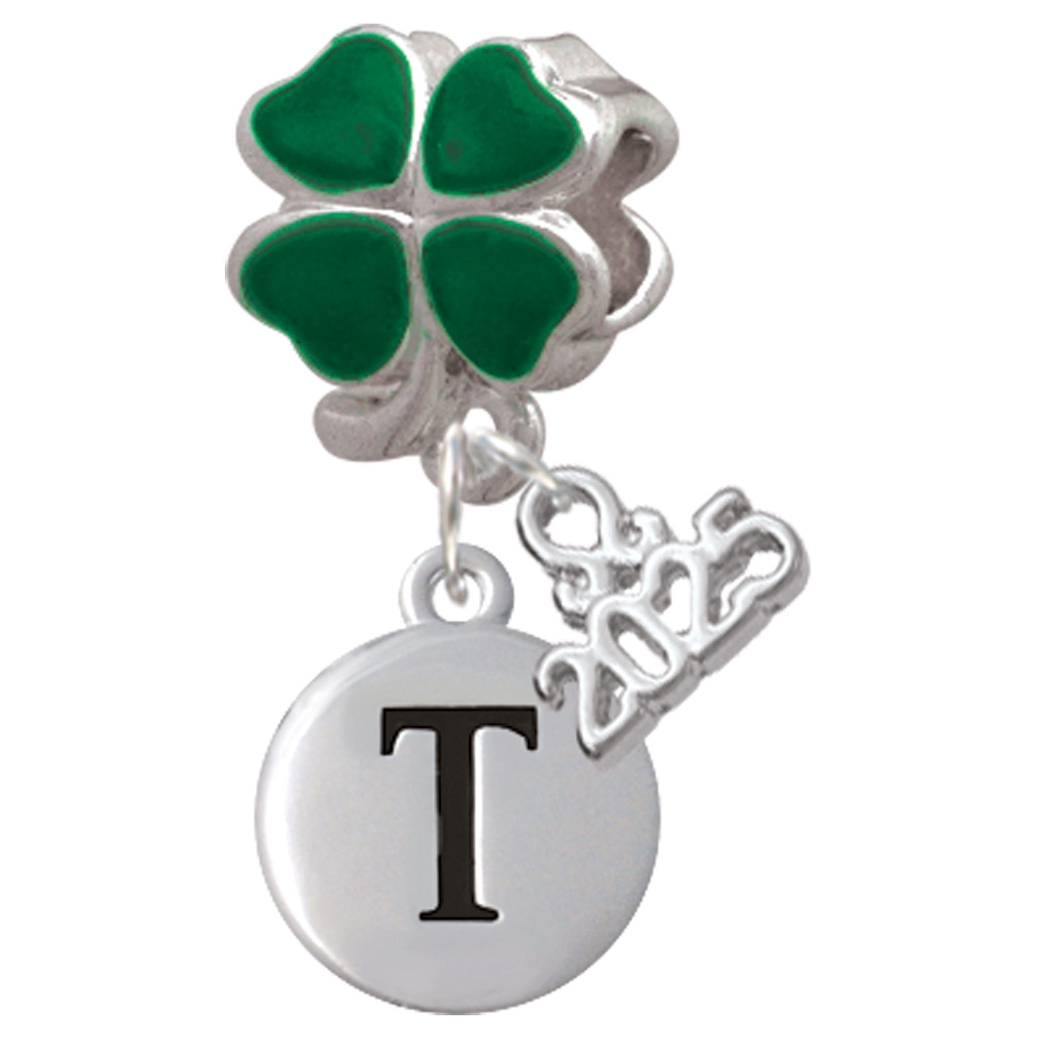 Delight Jewelry Silver-tone Capital Letter - T - Pebble Disc - Good ...