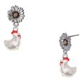 thumbnail image 1 of Delight Jewelry Silver-tone Chicken 3-D - Two-tone Daisy Flower Post Earrings, 1 of 4