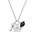 thumbnail image 1 of Delight Jewelry Silver-tone Crown Key - Silver-tone Class of 2025 Graduation Zoey Necklace, 28", 1 of 1