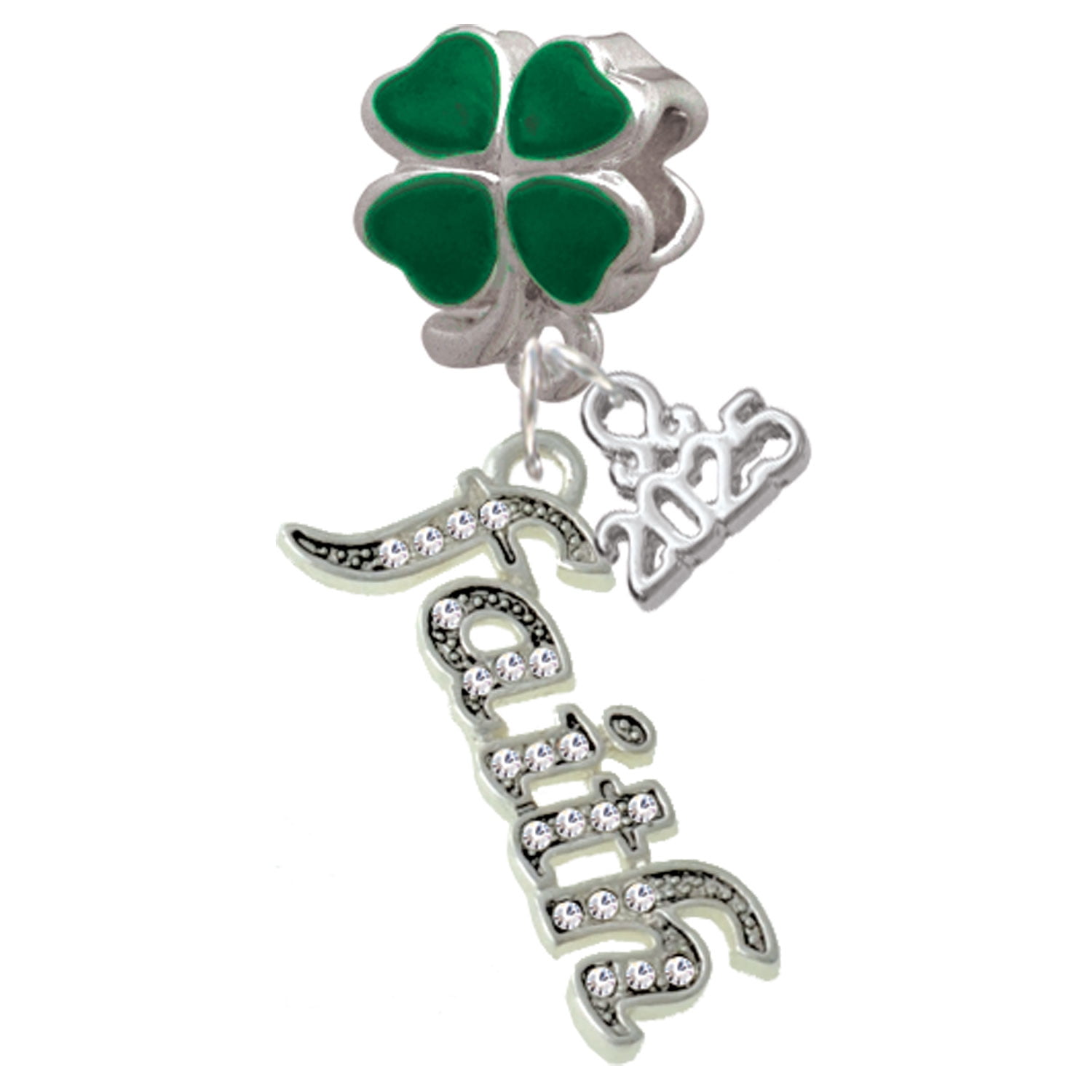 Delight Jewelry Silver-tone Crystal Script ''Faith'' - Good Luck Green ...
