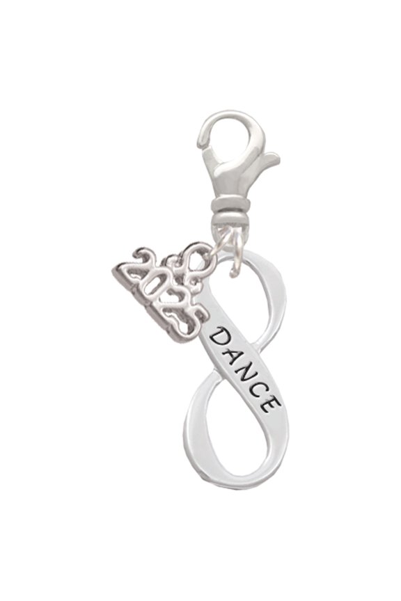Silver-tone Dance Infinity Sign - Silver-tone Clip on Charm with Mini Year 2025