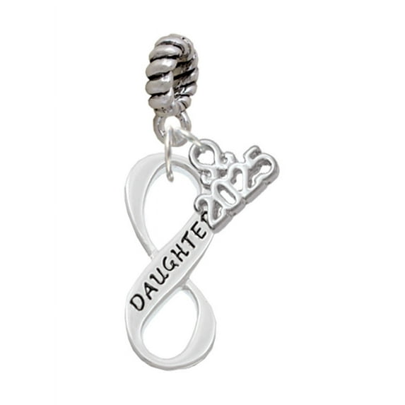 Delight Jewelry Silver-tone Daughter Infinity Sign - Silver-tone Rope Charm Bead Dangle with Mini 2025