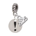 thumbnail image 1 of Delight Jewelry Silver-tone Disc 1/2'' - Symbol - Exclamation Point - ! - Silver-tone Rope Charm Bead Dangle with Mini 2025, 1 of 4