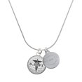 thumbnail image 1 of Delight Jewelry Silver-tone Domed Black DScPT - Engraved Congrats Class of 2026 Charm Necklace, 18", 1 of 4