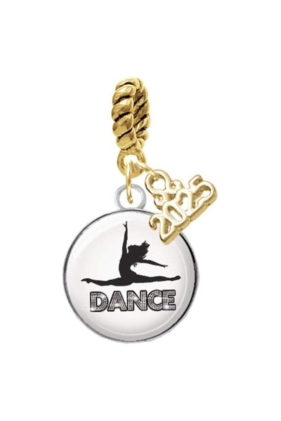 Silver-tone Domed Contemporary Dance Splits - Gold-tone Rope Charm Bead Dangle with Mini 2025