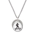 thumbnail image 1 of Delight Jewelry Silver-tone Domed Jazz Female with Hat - Class of 2026 Affirmation Ring Necklace, 23", 1 of 4