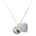 thumbnail image 1 of Delight Jewelry Silver-tone Domed Music - Guitar - Silver Plated Engraved Cor Cordium Heart Locket Necklace, 17.5"+2" Extender, 1 of 4