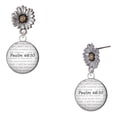 thumbnail image 1 of Delight Jewelry Silver-tone Domed Psalm 46:10 - Two-tone Daisy Flower Post Earrings, 1 of 4