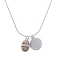 thumbnail image 1 of Delight Jewelry Silver-tone Egg Pink & Lavender - Engraved Congrats Class of 2026 Charm Necklace, 18", 1 of 4