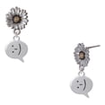 thumbnail image 1 of Delight Jewelry Silver-tone Emoticon :-) - Smiling - Two-tone Daisy Flower Post Earrings, 1 of 4