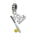 thumbnail image 1 of Delight Jewelry Silver-tone Enamel Softball and Bat - Silver-tone Rope Charm Bead Dangle with Mini 2025, 1 of 4