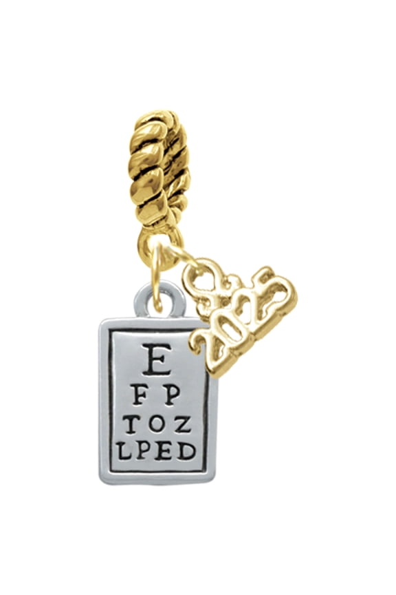 Silver-tone Eye Chart - Gold-tone Rope Charm Bead Dangle with Mini 2025