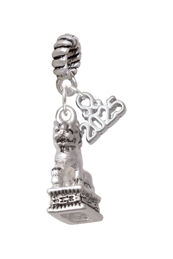 Silver-tone Fu Dog - Silver-tone Rope Charm Bead Dangle with Mini 2025