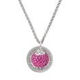 thumbnail image 1 of Delight Jewelry Silver-tone Hot Pink Crystal Sparkle Spinner - Class of 2026 Affirmation Ring Necklace, 23", 1 of 4