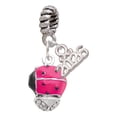 thumbnail image 1 of Delight Jewelry Silver-tone Hot Pink Ladybug Spinner - Silver Plated Rope Charm Bead Dangle with Mini 2026, 1 of 4