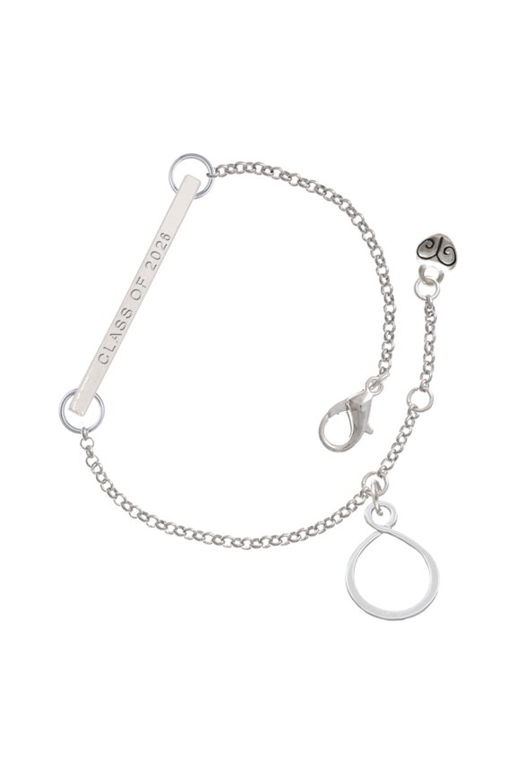 Silver-tone Infinity Loop - Silvertone Class of 2026 Delicate Bar Bracelet, 8.5"
