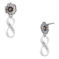 thumbnail image 1 of Delight Jewelry Silver-tone Jeremiah 29:11 Infinity Sign - Two-tone Daisy Flower Post Earrings, 1 of 4