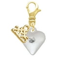 thumbnail image 1 of Delight Jewelry Silver-tone Large April - Clear Crystal Heart - Gold-tone Clip on Charm with Mini Year 2025, 1 of 4