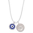 thumbnail image 1 of Delight Jewelry Silver-tone Large Blue Evil Eye with AB Crystal Border - Class of 2025 Year to Remember Locket Charm Necklace, 19+2" Extender, 1 of 5