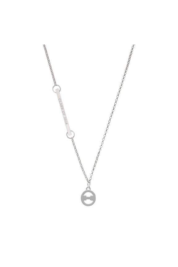 Silver-tone Large Greek Letter - Theta - Silvertone Class of 2026 Delicate Bar Necklace, 18.75"