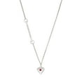 thumbnail image 1 of Delight Jewelry Silver-tone Large January - Maroon Crystal Heart - Silvertone Class of 2026 Delicate Bar Necklace, 18.75", 1 of 4