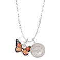 thumbnail image 1 of Delight Jewelry Silver-tone Large Monarch Butterfly with 6 AB Crystals - Class of 2025 Year to Remember Locket Charm Necklace, 19+2" Extender, 1 of 5