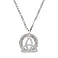 thumbnail image 1 of Delight Jewelry Silver-tone Large Trinity Knot - Class of 2026 Affirmation Ring Necklace, 23", 1 of 4