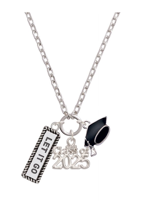 Silver-tone Let It Go - Silver-tone Class of 2025 Graduation Zoey Necklace, 28"