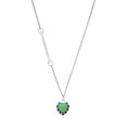 thumbnail image 1 of Delight Jewelry Silver-tone Lime Green & Silver-tone Hot Blue Heart with Black Ruffles - Silvertone Class of 2026 Delicate Bar Necklace, 18.75", 1 of 4