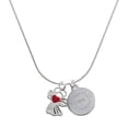 thumbnail image 1 of Delight Jewelry Silver-tone Lined Angel with Red Heart - Engraved Congrats Class of 2026 Charm Necklace, 18", 1 of 4