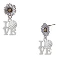 thumbnail image 1 of Delight Jewelry Silver-tone Love with Volleyball - Two-tone Daisy Flower Post Earrings, 1 of 4