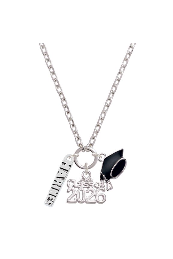 Silver-tone Marines - Class of 2026 Graduation Zoey Charm Necklace, 28"