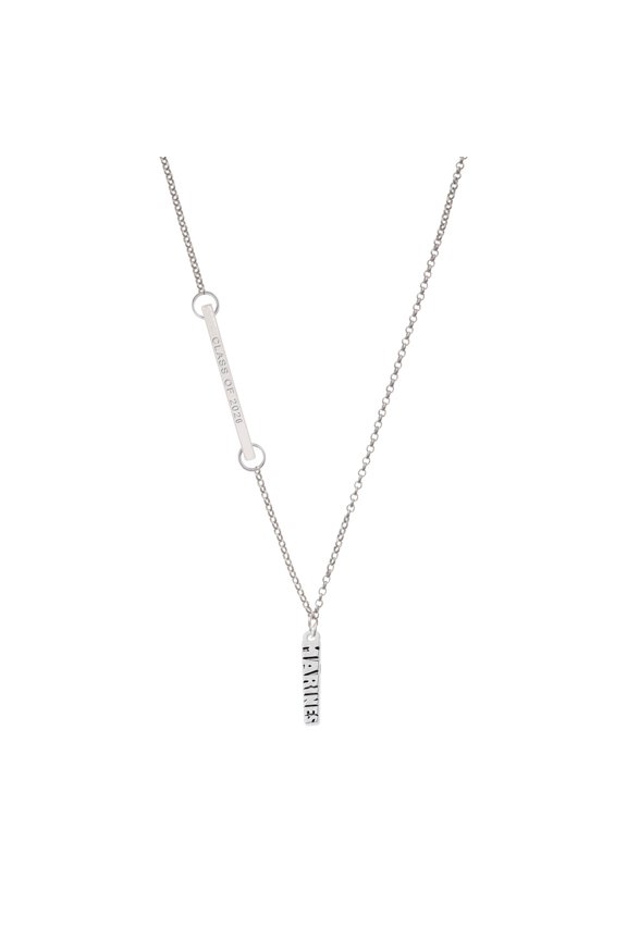 Silver-tone Marines - Silvertone Class of 2026 Delicate Bar Necklace, 18.75"