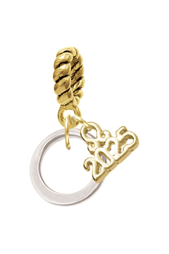 Silver-tone Medium Karma Ring - Gold-tone Rope Charm Bead Dangle with Mini 2025