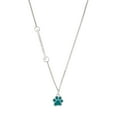 thumbnail image 1 of Delight Jewelry Silver-tone Medium Translucent Teal Paw - Silvertone Class of 2026 Delicate Bar Necklace, 18.75", 1 of 4