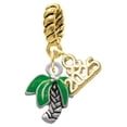 thumbnail image 1 of Delight Jewelry Silver-tone Mini Enamel Palm Tree - Gold-tone Rope Charm Bead Dangle with Mini 2025, 1 of 4