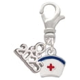 thumbnail image 1 of Delight Jewelry Silver-tone Mini Nurse Hat - Silver-tone Clip on Charm with Mini Year 2025, 1 of 4