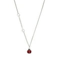 thumbnail image 1 of Delight Jewelry Silver-tone Mini Red Translucent Ladybug - Silvertone Class of 2026 Delicate Bar Necklace, 18.75", 1 of 4