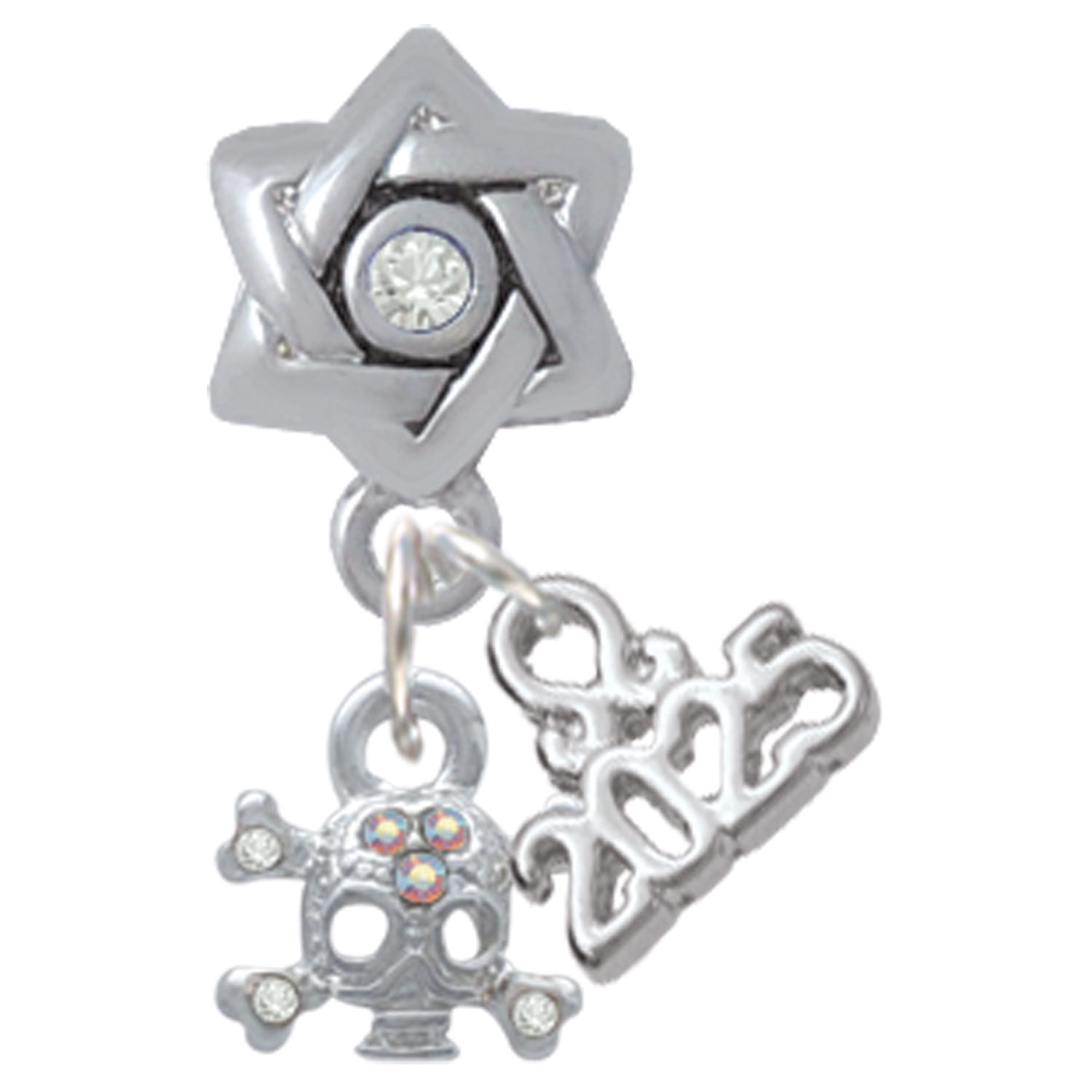 LovelyJewelry Lucky Blue Evil Eye Charm Bead - Simulated Birthstone, Star Of David Design, Fits 4.8-5mm Bracelets - View #7