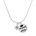 thumbnail image 1 of Delight Jewelry Silver-tone Mini Star of David with Blue Crystal - Silvertone Senior Class of 2026 Dome Necklace, 18", 1 of 5