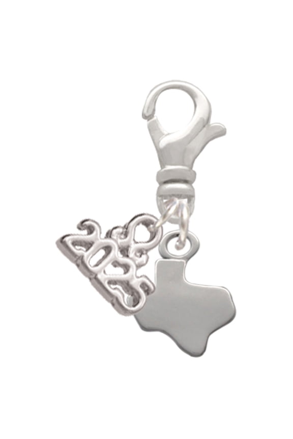 Silver-tone Mini Texas - Silver-tone Clip on Charm with Mini Year 2025
