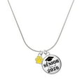thumbnail image 1 of Delight Jewelry Silver-tone Mini Translucent Yellow Paw - Silvertone Senior Class of 2026 Dome Necklace, 18", 1 of 5